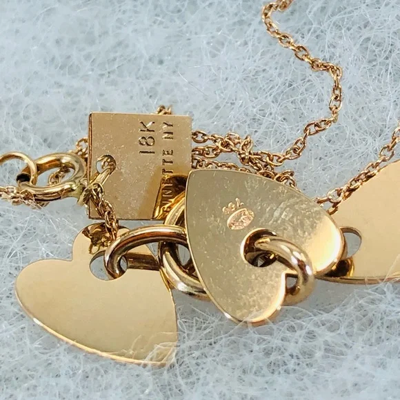 GINETTE NY
Angele 18K Rose Gold 3 Mini Heart Charms 17” Necklace - Picture 11 of 15